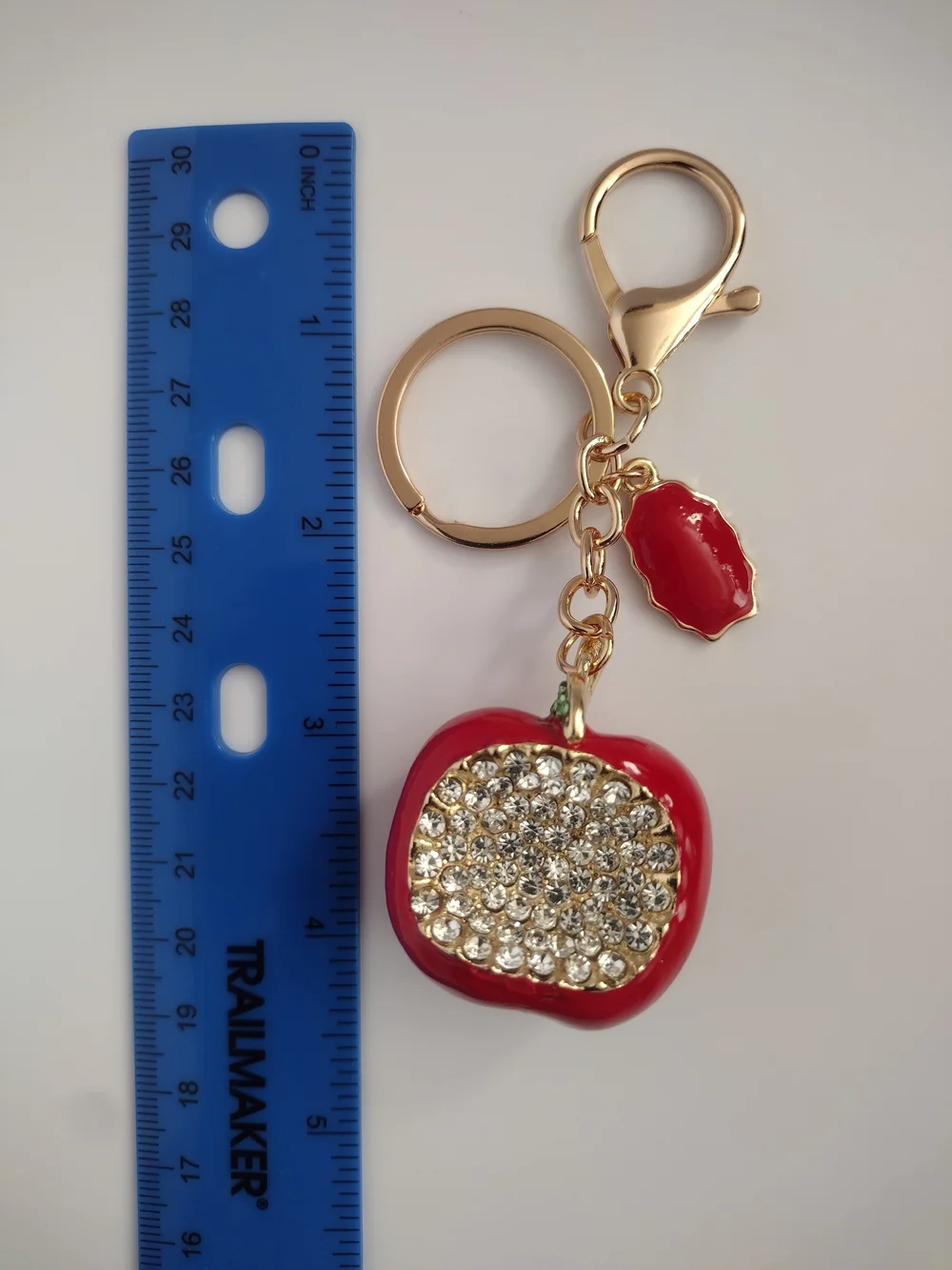 Sparkly Red Apple Purse Charm